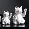 Lucky Cat Resin Figurine – Feng Shui Maneki Neko Desktop Decoration for Home & Office