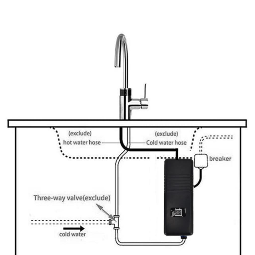 110-220V Instant Water Heater 3000W Portable Electric Heaters for Bathroom Hot Water Shower and Home Kitchen Heating