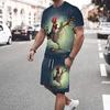 Men's T Shirt Set Outfits Graphic Crew Neck Clothing Apparel 3D Print Outdoor Daily Short Sleeve 2pcs Designer Casual