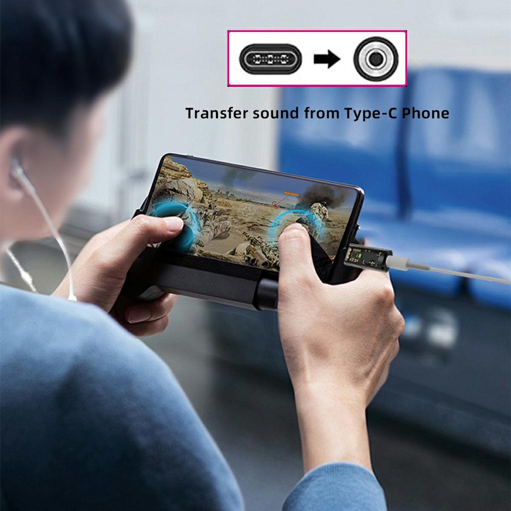 UC-075-TR 2Pcs USB-C To 3.5mm Audio AUX AB136D Chip Transparent Adapter for Laptop Tablet Phone