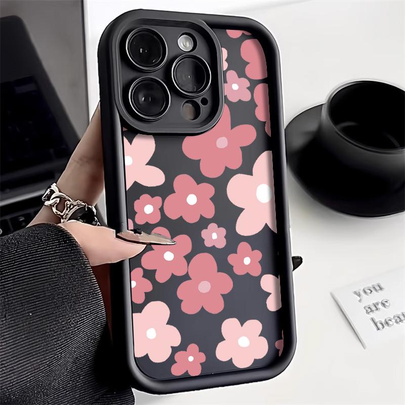 Чехол для телефона из жидкого силикона для iPhone 15 Pro Max Funda iPhone 11 13 14 12 XS X XR 7 8 Plus SE 15promax 16promax Flower Covers