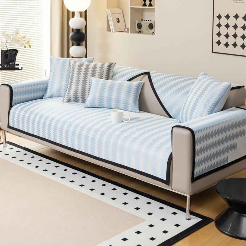 Summer Ice Silk Sofa Cushion Cool But Not Ice Sofa Seat Cushion Non-Slip Light Luxury High Sense New Sofa Cover