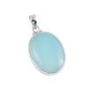 Natural Aqua Chalcedony Gemstone Handmade 925 Solid Silver Pendant 1.50'' Z4p65