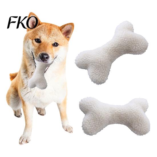 Sound Producing Dog Toy Plush Squeaky Bone Toy, Soft Lamb Wool Chewing with Built-in Sound, Washable Interactive Fetch Chew for Small Medium