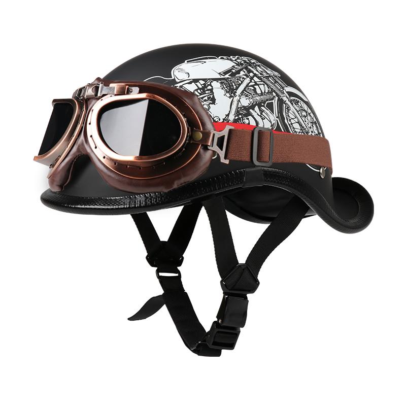 VGV Полушлем мотоциклетный шлем Электромобиль велосипед Езда Локомотив для Круизера Ретро Четыре сезона Унисекс подросток ребенок