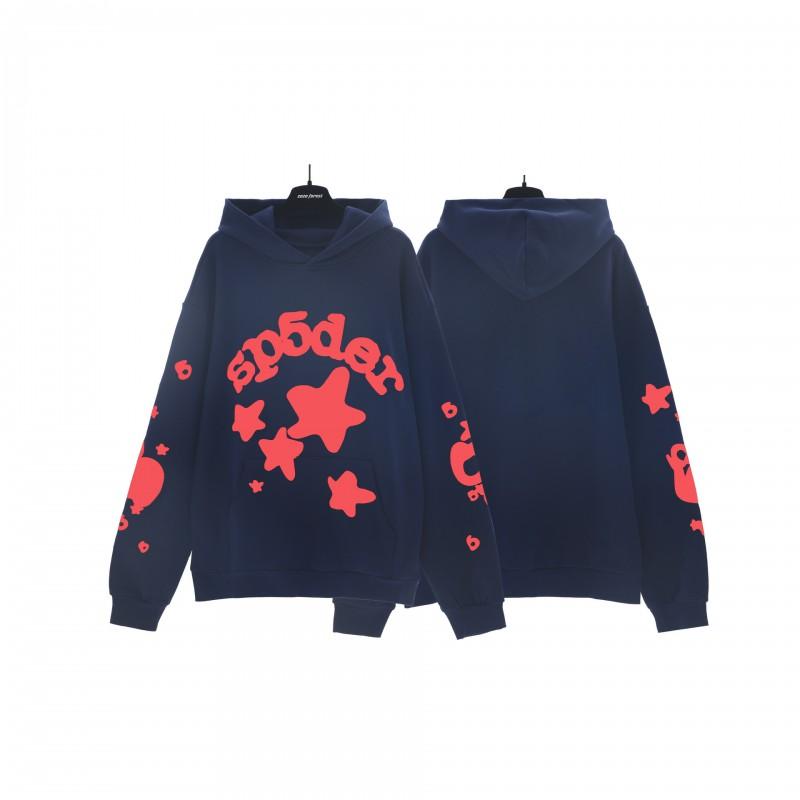 Sp1der Hip Hop Artist Inspired Foil Print 555 Couple Hoodie Pink Unisex Oversized Sweatshirt