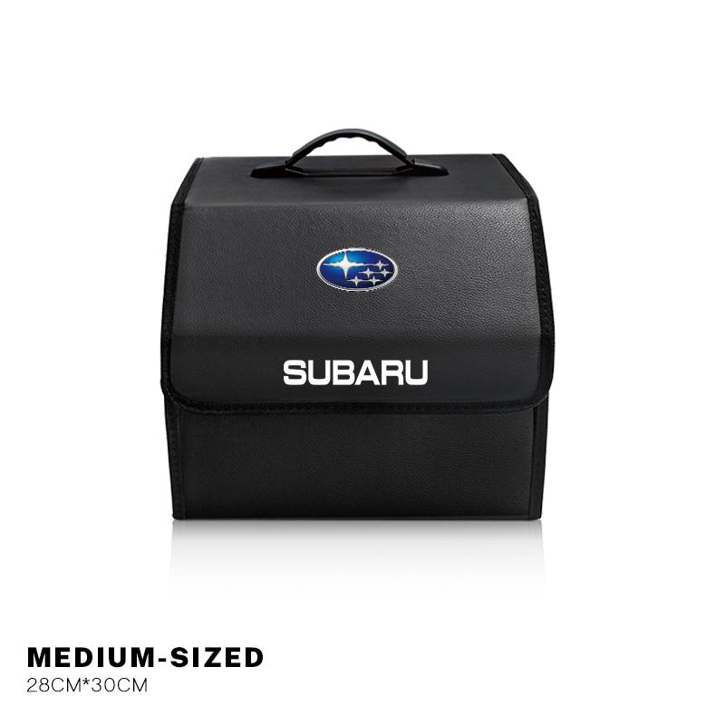 Car Trunk Collapsible Leather Tidying Stowing Box Accessories For Subaru STI Forester Impreza Legacy Outback XV BRZ WRX Tribeca