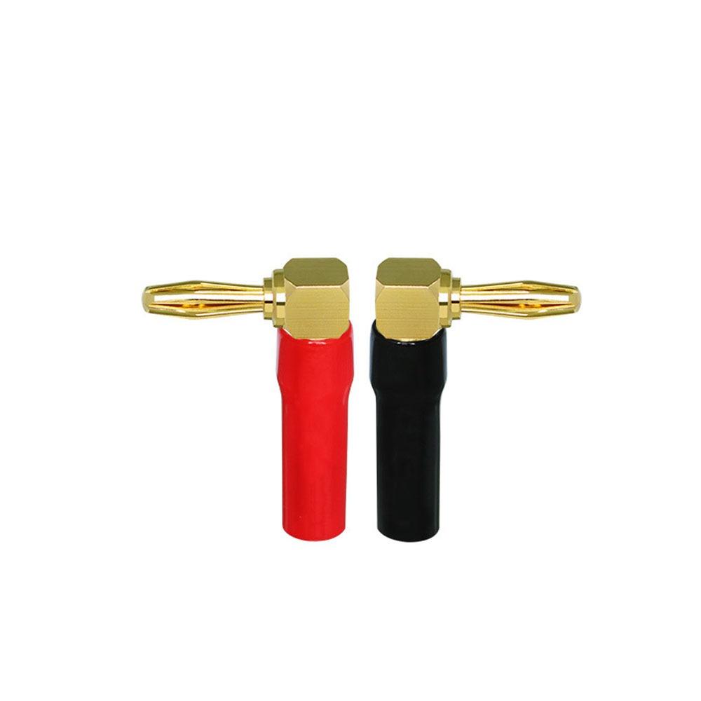2/4Pcs 24K Gold Plated Gold Plated Audio Connector Self-locking Banana Plug Audio Cable Adapter