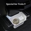ModelY 2023 Аксессуары для Tesla Model Y Ящик для хранения на заднем сиденье Ящик-органайзер из термопластичного эластомера с крышкой Держатель для телефона Мусорное ведро под сиденьем