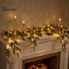 Flexible Rattan for Fireplace Christmas Artificial Pine Garland, Real Touch Norfolk Faux Greenery Winter Reusable Holiday Home Decor Cypress