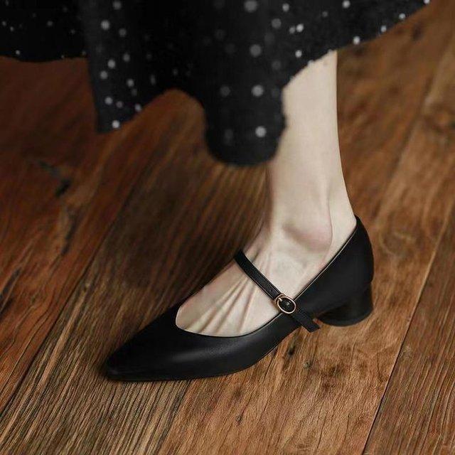 Женская обувь Туфли Мэри Джейн с острым носком и квадратным каблуком Scarpe Donna Con Tacco Туфли Лолита Туфли-лодочки Женская обувь Zapatos