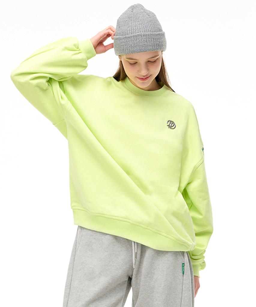 DIVINE DISTANCE Metallic Signature Logo Sweatshirt [Lime]