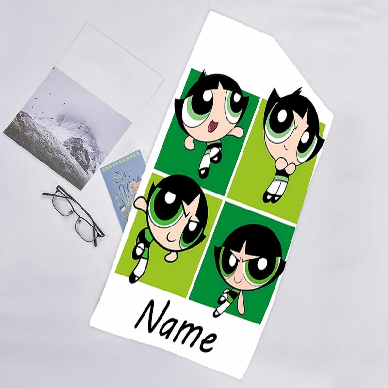1pc The Powerpuff Girls8 Beach Towel with Custom Name, Beach/Swimming/Bath/Picnic/Camping Towel, Suitable for Seaside Beaches