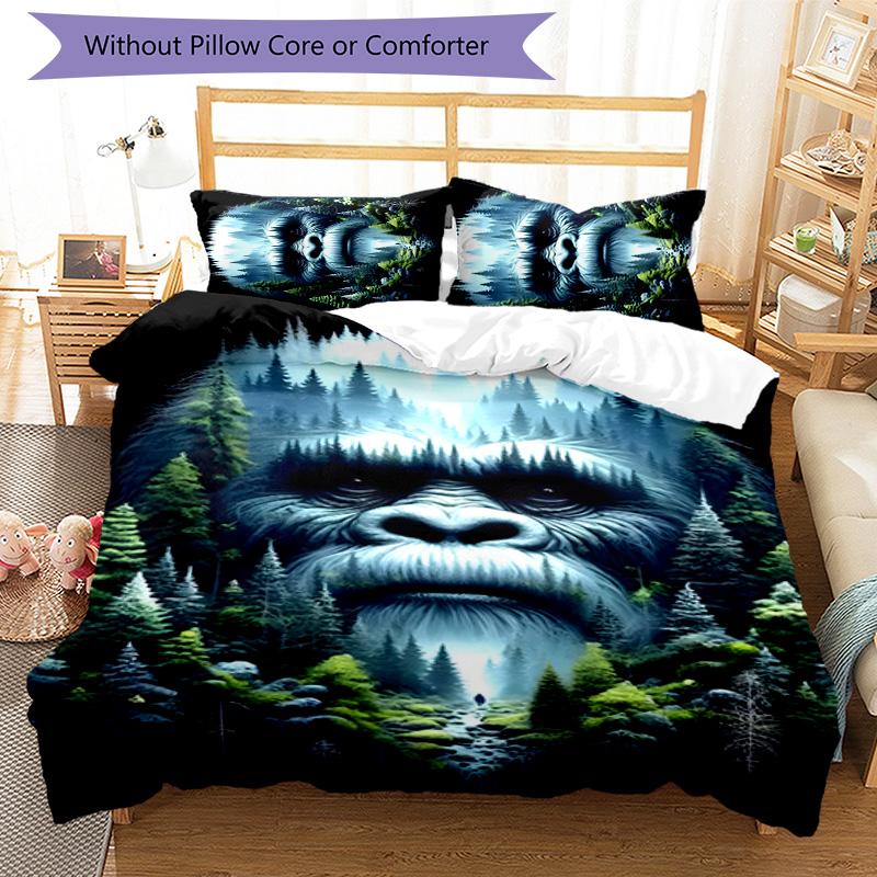 Bigfoot 3pcs Bedding Set Duvet Cover Closure Includes 1 Duvet Cover & 2 Pillowcases for All Seasons Bedroom Home Dorm Decor
