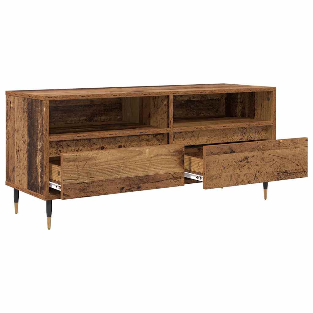 Vintage Style TV Stand Reclaimed Wood Look 100 x 34.5 x 44.5 cm Engineered Wood and Iron