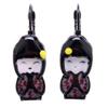 [R6172] - Designer Sleepers 'Lilipoupettes' (geisha) Black Beige - 22x12 Mm