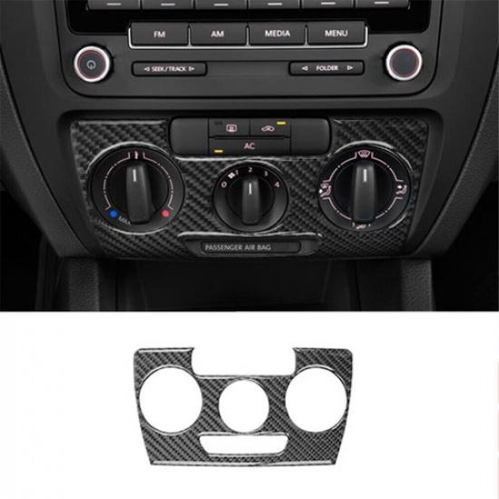 For Volkswagen Jetta 2011-2014 Carbon Fiber Center CD Control Panel Trim Cover