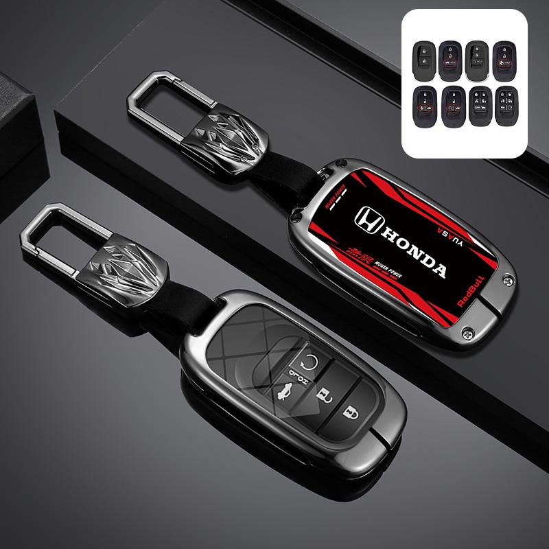 CLVRX1 Racing Style Car Remote Key Case Cover Keychain for Honda 2022 2023 2024 Accord Civic HR-V CR-V Pilot Sport SI EX EX-L Touring