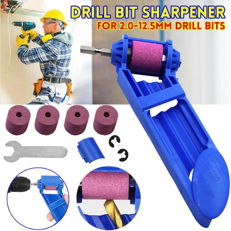 1pc Portable Drill Bit Sharpener with Grinding Wheel Corundum Grinding Wheel Bit Tool Drill Bit Sharpening Machine Grinder Polishing