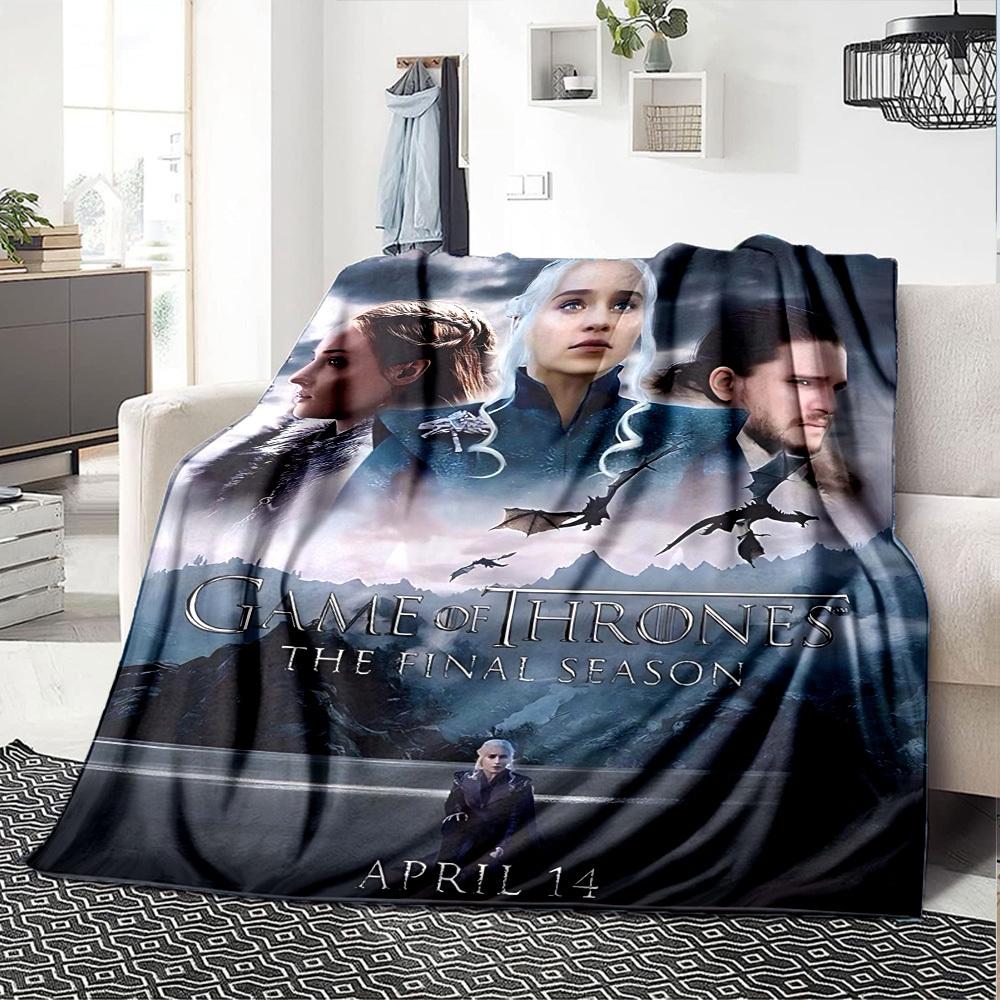 1pc Game of Thrones Final Season Blanket Lightweight Flannel Throw for Sofa Bed Travel Camping Livingroom Office Couch Chair 1138KK