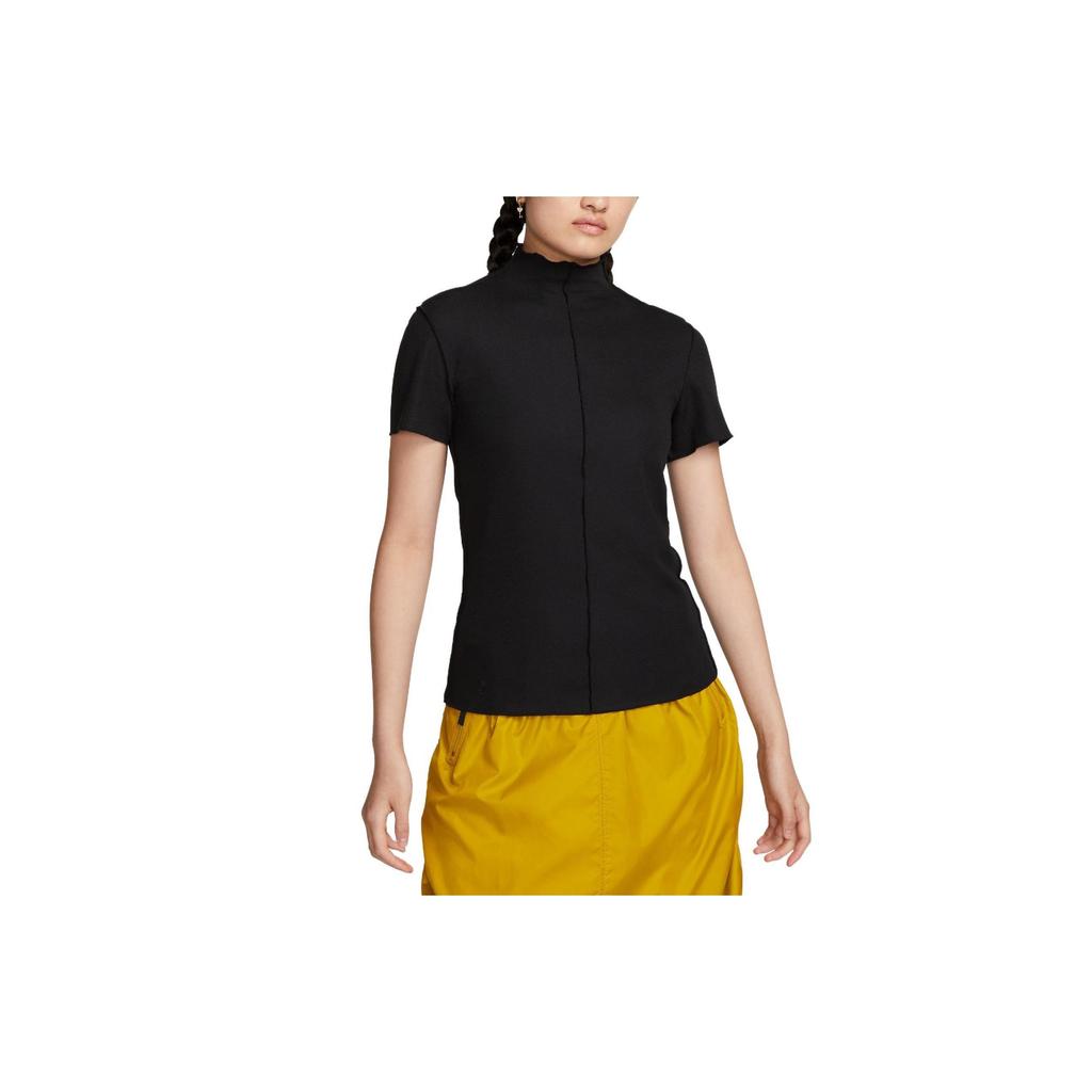 Nike Dri-Fit Tech Pack Adv Half High Neck Pullover Casual Round Neck Short Sleeve Drop Shoulder T-Shirt Women T-Shirt Black DQ6676-010