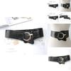 Womens Wide Elastic Waist Belt For Dresses And Coats With Cshaped Buckle And Stitching Design