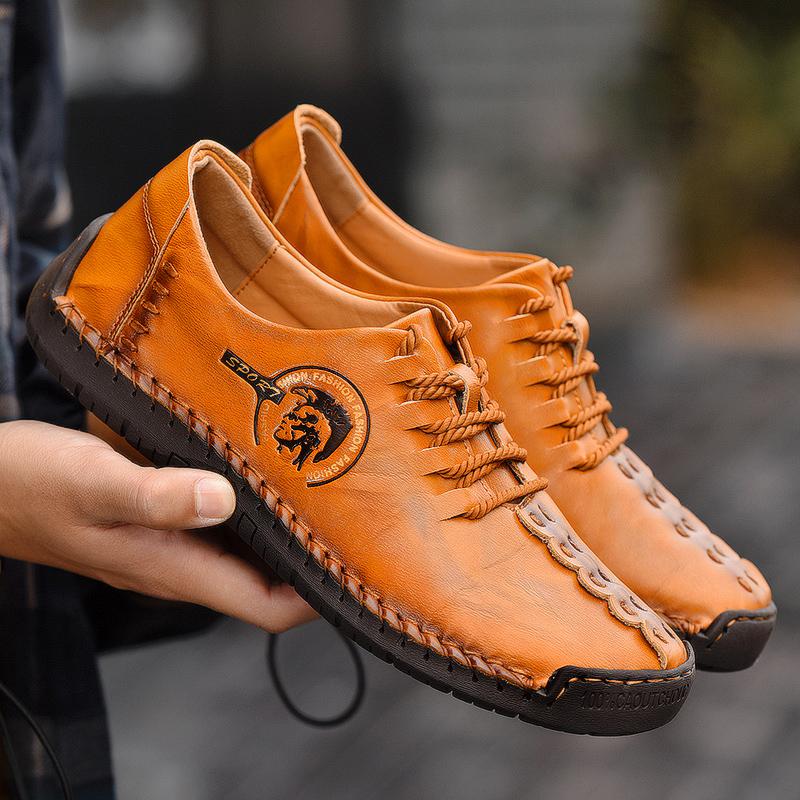 Men Leather Shoes Sneaker 2023 New Leather Handmade Shoes Men Casual Shoes