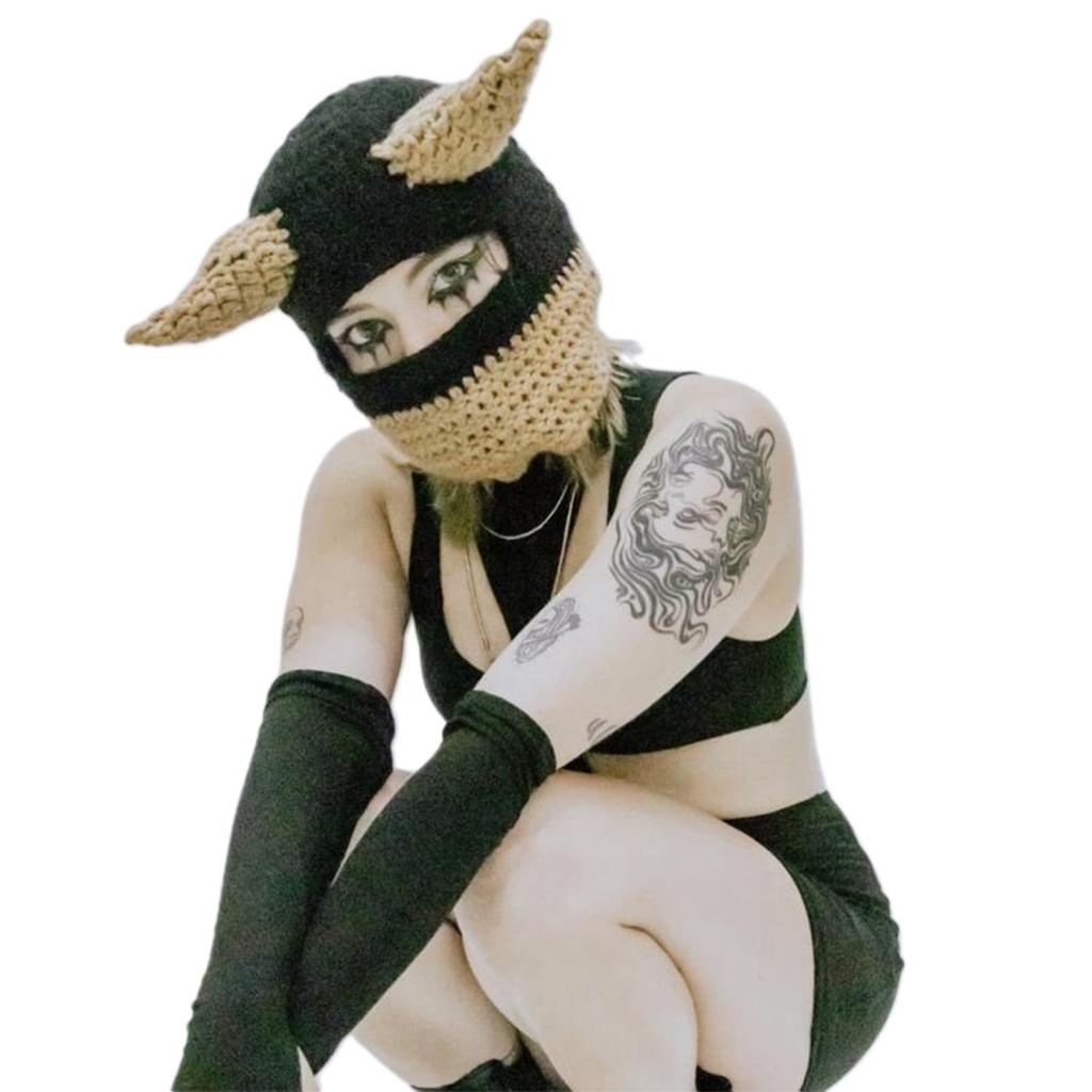 Вязаная маска-балаклава на все лицо для лыж, зимняя защита лица для занятий спортом на открытом воздухе, оригинальная вязаная шапка-бини