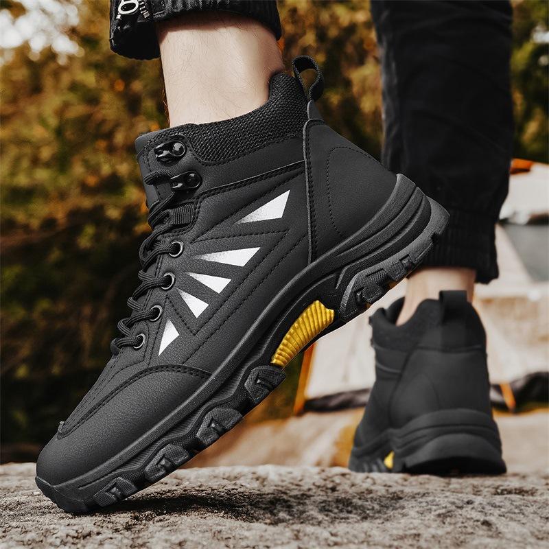 Мужские зимние уличные износостойкие нескользящие кроссовки с высоким верхом, повседневные кроссовки для хайкинга, большой размер, легкие кроссовки для хайкинга