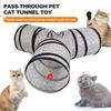 Игрушка для кошек, портативная складная 3-сторонняя игрушка-туннель для домашних животных, устойчивая к разрыву трубка-туннель для кошек с шариковой игрушкой, товары для домашних животных