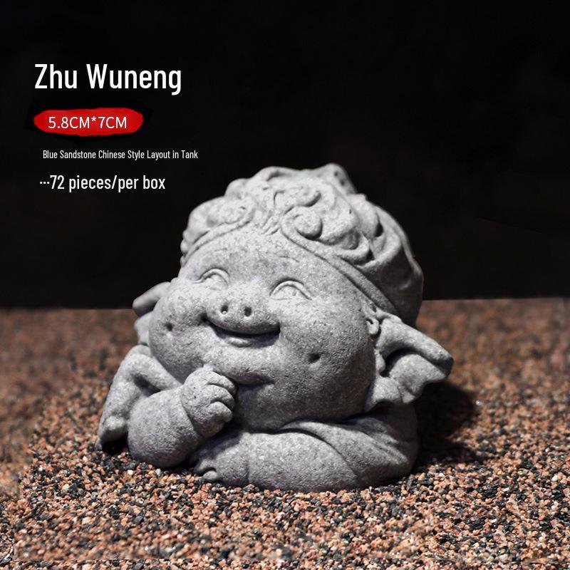 Китайская статуя Будды из песчаника - Декор для внутреннего сада и аквариума