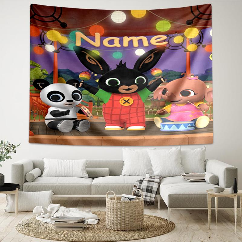 Custom Name Bing Print Tapestry, Backdrop, Easy Setup, Ideal for Bedroom, Office & Living Room, with Aesthetic Wall Hanging Decor.
