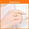 Brass Adjustable Stunning Gold Plated Ring With Heart Bowknot And Wheat Design