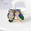 Miss Sugar Fashion Owl Rhinestone Alloy Women's Brooch Pin Dress Sweater Coat Ornament