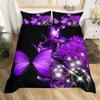 Floral Duvet Cover Butterfly Flower Bedding Set Full King For Girls Women Botanical Flowers Comforter Cover With 2 Pillow Cases