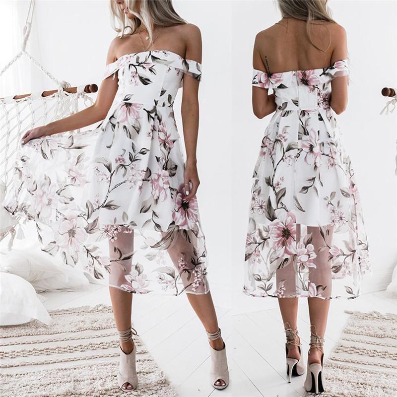 Элегантная женская одежда Винтажное платье из органзы Длинное с открытыми плечами Без бретелек Вечерняя одежда