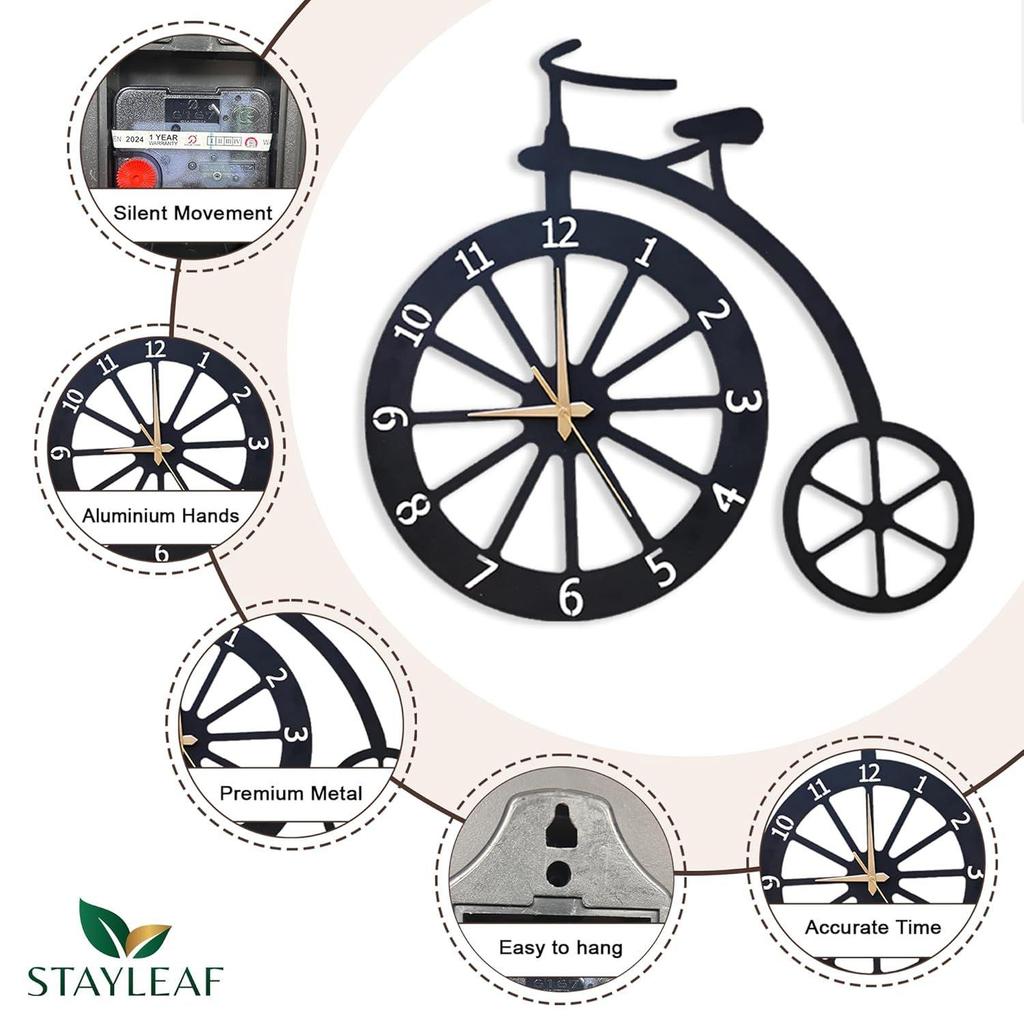 50 см / Металлические аналоговые настенные часы для украшения дома | Декоративные настенные часы с циклом для гостиной, стильные | Дизайнерские настенные часы для спальни