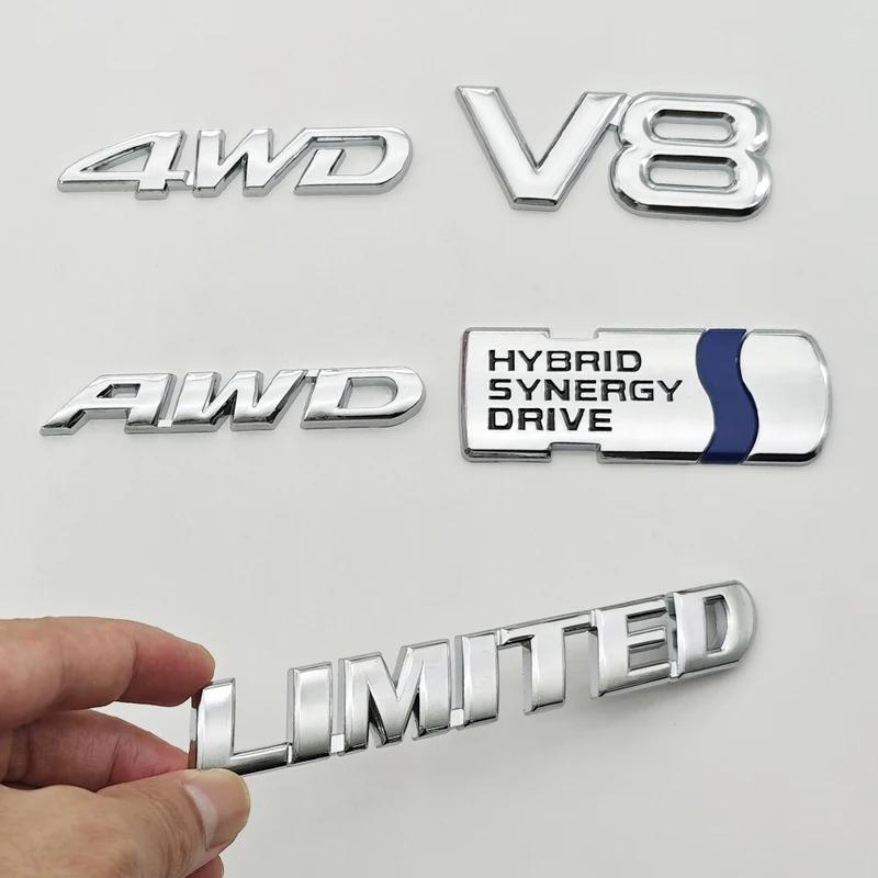 3D Металлическая Наклейка на Автомобиль HYBRID SYNERGY DRIVE V8 LIMITED AWD 4WD Логотип Значок Крыло Багажник Шильдик Для Toyota RAV4 Camry RS Аксессуары