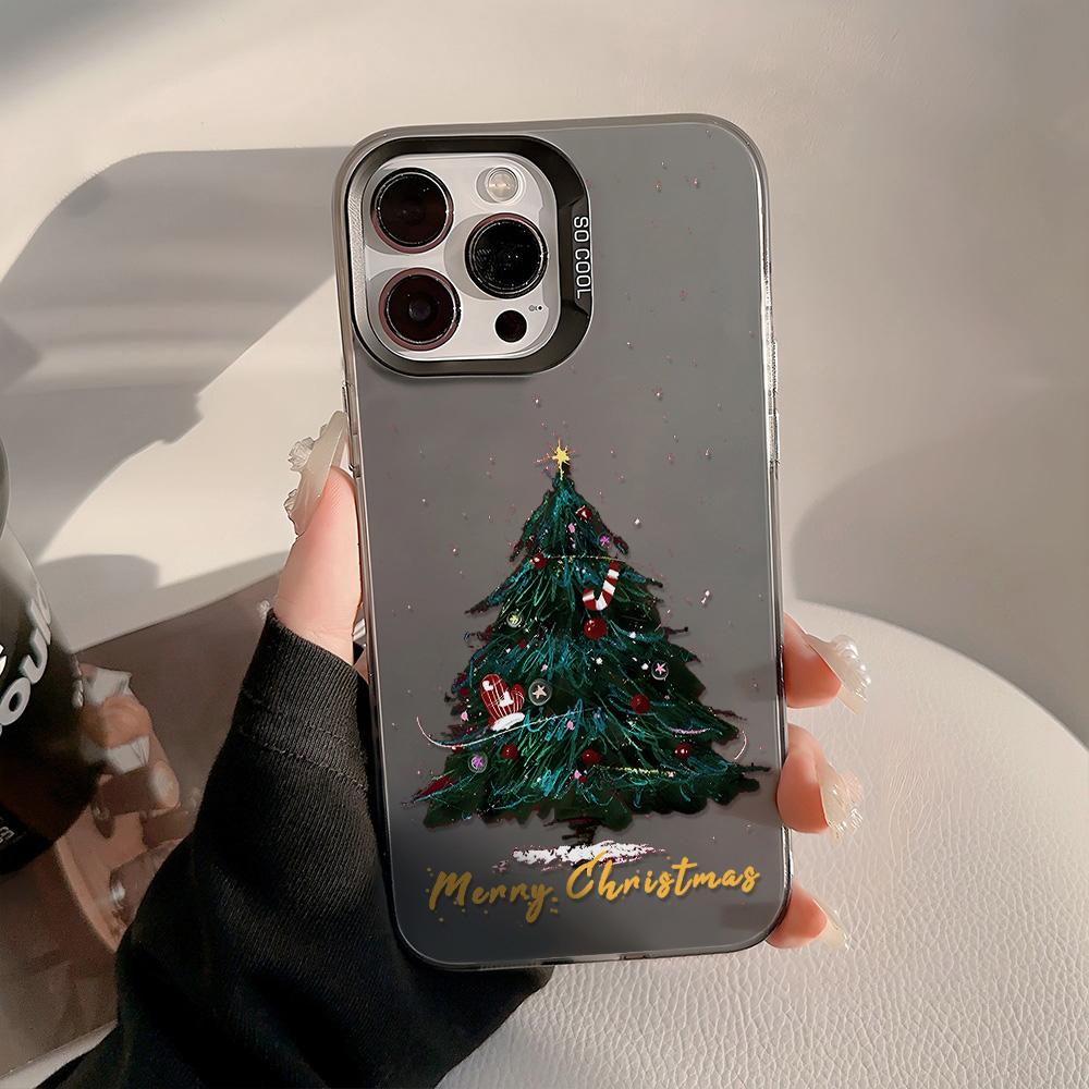 Чехол для телефона с рождественским снежинкой для iPhone 17 Pro Чехол iPhone 13 12 11 14 15 16 Pro Max IMD Жесткий противоударный матовый чехол