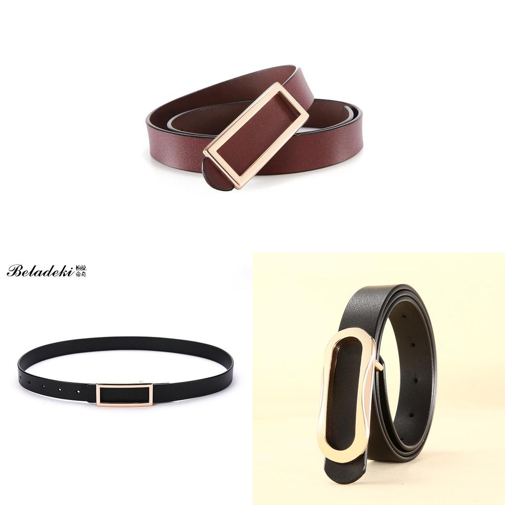 Classic Leather Belt For Women With Smooth Buckle And Casual Style For Office And Daily Wear
