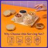 Dry Fruit Container Tray Set with Lid & Serving Tray, Airtight Container Set 430ml (4 Pieces, Polypropylene) (Elegance Ivory)