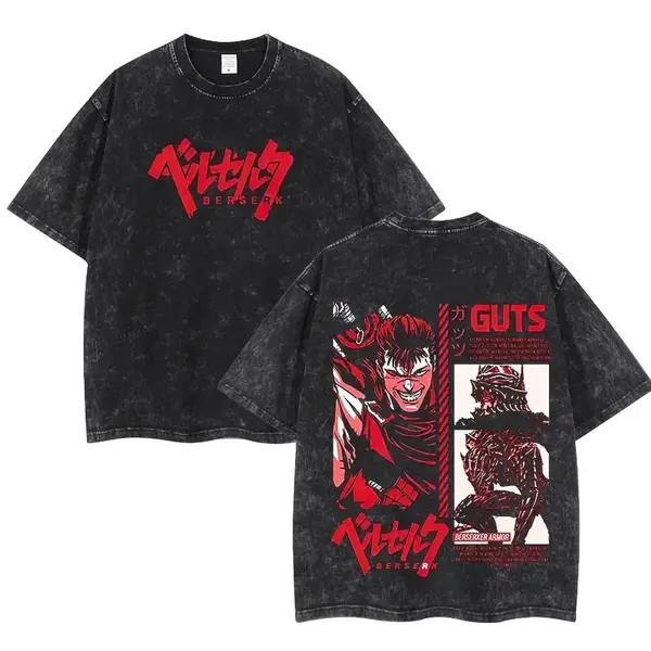 Berserk Guts Comic Graphics Retro Washed T-Shirt Anime Fan Gift -