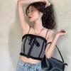 Summer Sweet Slim Camisole Women Bow Cropped Top Korean Style