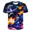 Galaxy 3D T-shirt for Boys, Summer Short Sleeve Casual Fashion Kids' Clothing, Crew Neck Top