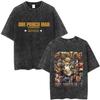 Anime One Punch Man Saitama Vintage Washed Tshirt Men Women Fashion Short Sleeve T Shirts 100 Cotton Casual Oversized Tshirts