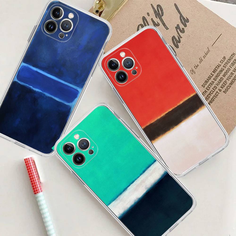 Абстрактное искусство M-Mark R-Rothko Прозрачный чехол для телефона для iPhone 16 15 14 13 12 11 Pro Max Plus Мягкая крышка