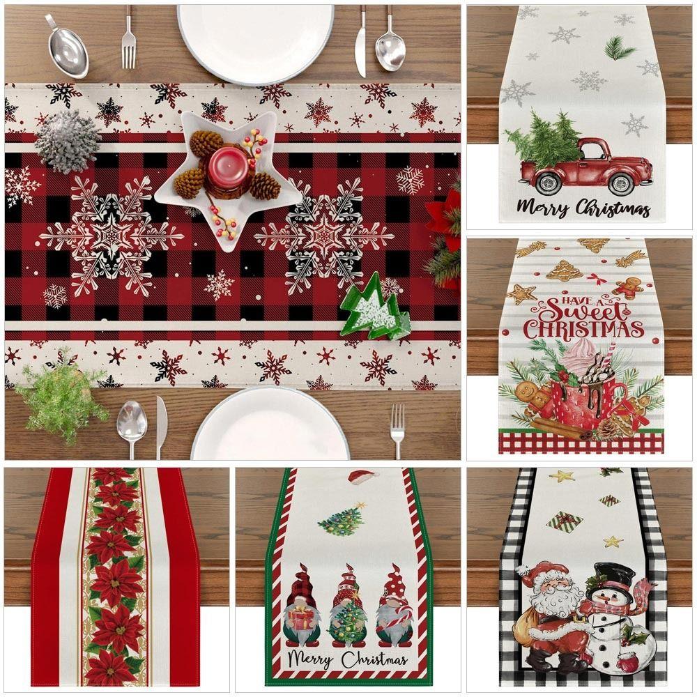Merry Christmas Xmas Tablecloth Printed Table Cover New Year Table Flag Home Party Decor