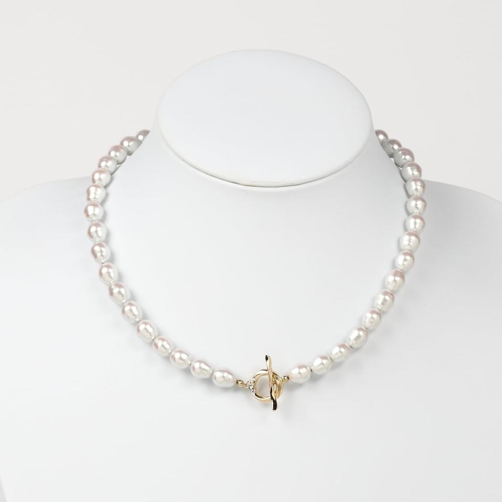 By Yumi Yumi Sienne Pearl Necklace Coco 42cm for Ceremonial Occasions Simple Popular White Made In Japan [MIONO] [Produced Katsura] (gold)