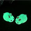 DIY Mini Rabbit Ornament Cartoon Resin Animal Figurines Cute Luminous Rabbit Miniatures  Outdoor