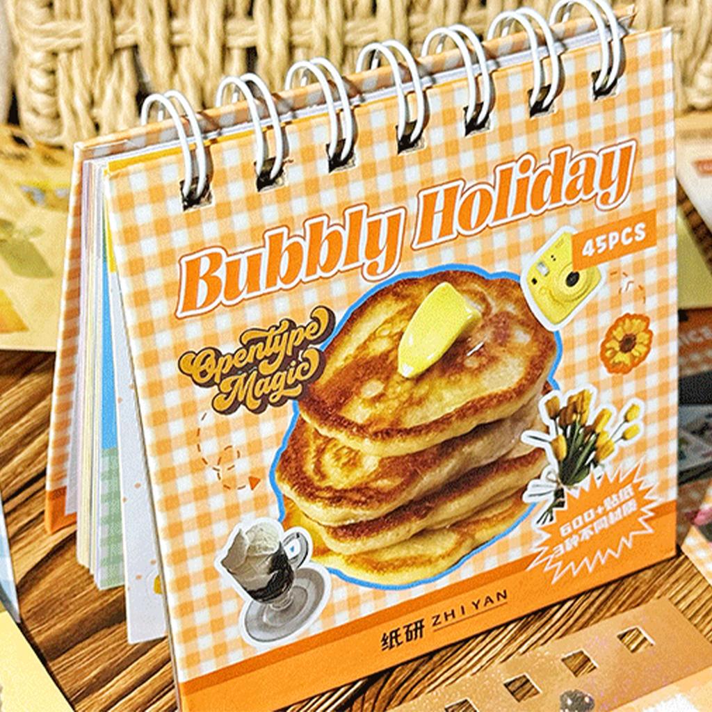 Creative Sticker Book Colorful Holiday Coil Sticker Album Compact Portable Stickers for Journaling Scrapbooking DIY Crafts